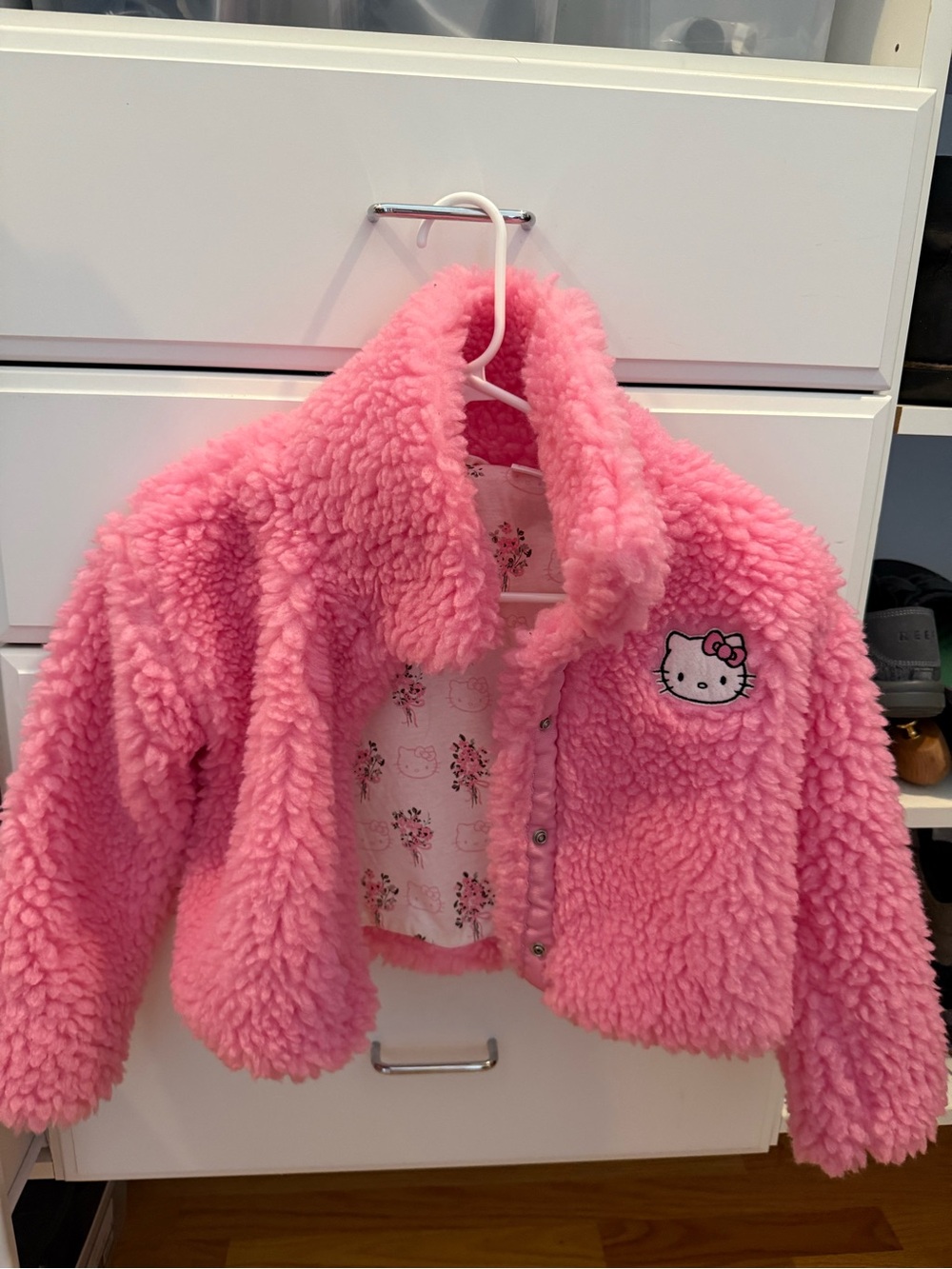 Hello Kitty Pink Fuzzy Sherpa Puffer Jacket for Kids